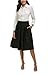 Womens Vintage Victorian Pleated Button Down Shirt Long Sleeve Stretch Blouse Stand Up White 10