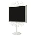 MyGift Stylish Vintage White Metal Frame Semi-Permanent Chalkboard Display Sign Stand
