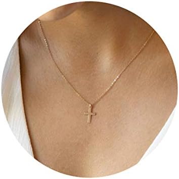 Dainty Cross Charm Pendant Necklace 