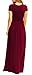 VIISHOW Women Summer Short Sleeve Loose Plain Long Maxi Casual Dress with Pockets (Wine red Small)
