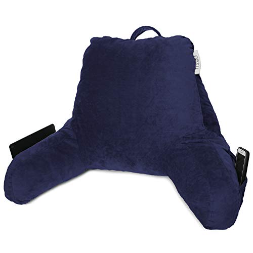 Nestl Reading Pillow with Portable Laptop Lap Desk, Velvet Feel Back