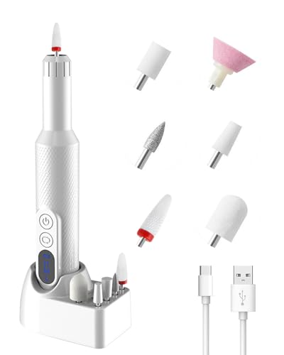 Portable Electric Nail Drill for Women - Efile Nail Grinder Tool for Fingers Toenails Acrylic Nails - 18000 PRM Rechargeable Manicure Pedicure Polishing Cuticle Nail Buffer for Home Salon Use