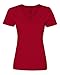 Fruit of the Loom Ladies Heavy Cotton HD V-Neck T-Shirt L39VR-True Red-L