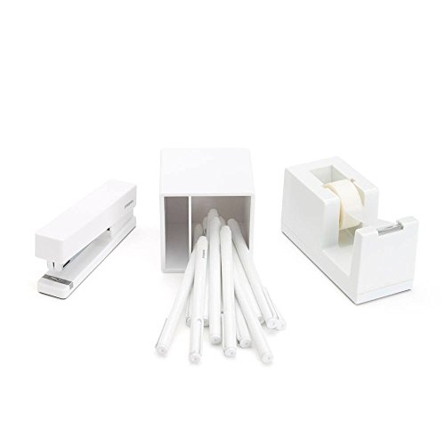 Poppin 10 Piece Set Fresh Start Desk Collection (White)