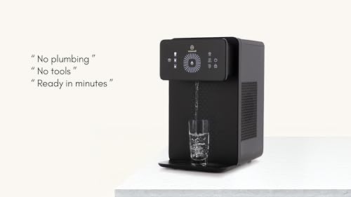 Wisewell Nano+ Countertop Reverse Osmosis Water Purifier with UV - Instant Hot & Cold, Smart App Monitoring, 4-Stage Filtration (Black)