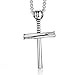 Rehoboth Baseball Bat Stainless Steel Cross Pendant Necklace for Women Men With 24 Inch Adjustable Chain Silver