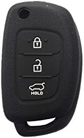 Dian Bin-3 Buttons Black Silica Gel/silicone Folding Smart Key Cover Case for Mistra Santafe Hyundai Available