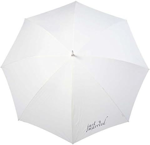 Eyecatching Wedding Bridal Umbrella for 2 with JUST MARRIED Print - WHITE
