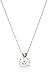 Jewelili 10K Yellow Gold 9 MM White Round Cubic Zirconia Solitaire Pendant Necklace, 18