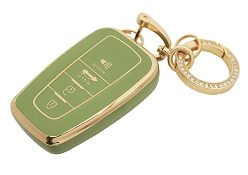 chyoekey for Toyota Key Fob Cover with Keychain Soft TPU Full Protection Car Key Case Cover Compatible with RAV4 Camry Avalon Corolla Highlander C-HR Prius GT86 (Green) at Amazon