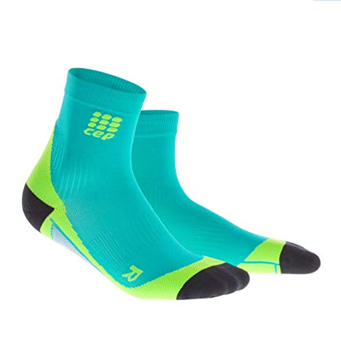 CEP WP5BM02 Short Socks, Lagoon/Lime, Size III