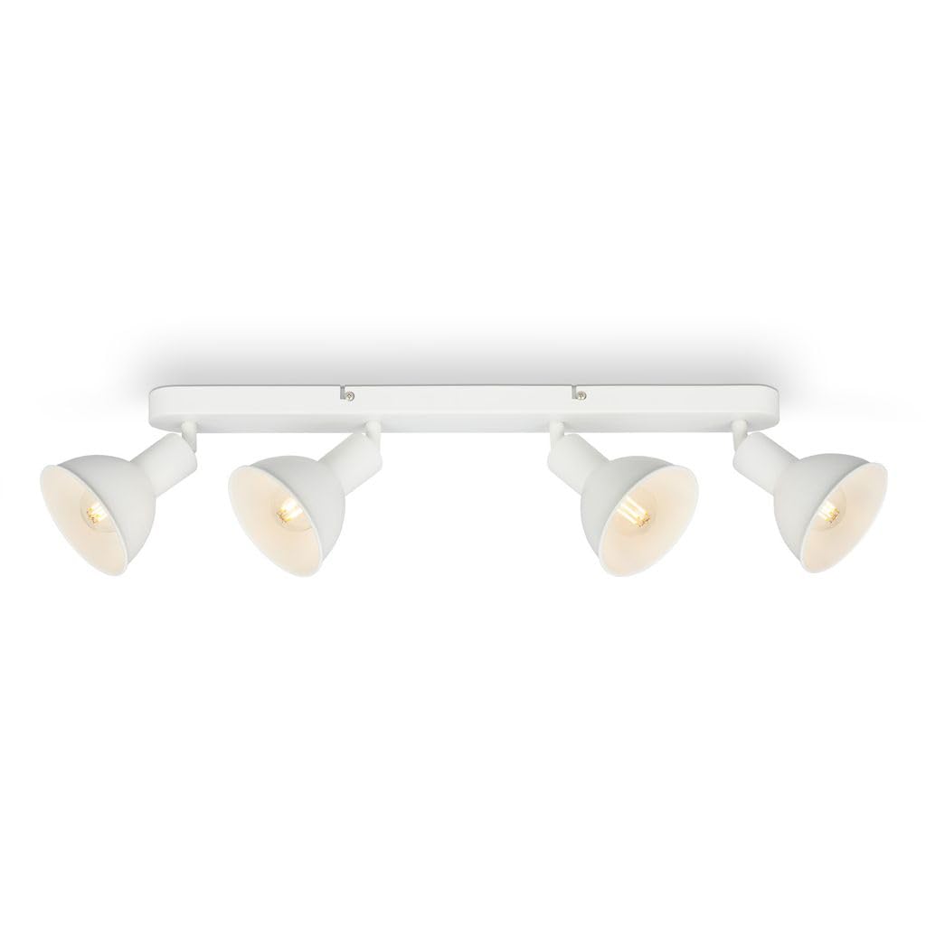 BRILONER Leuchten 2674-046 Retro Ceiling Light, 4-Bulb Retro Ceiling Light, Ceiling Spotlight, E14, Adjustable, White, 550 x 140 x 60 mm