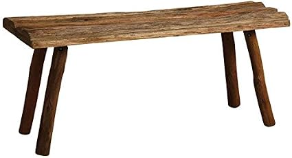 Banc Rustique En Chene Teinte Amazon Fr Jardin
