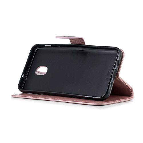 Case Galaxy J3 2018, Bear Village Leather Embossed Design Case with ID & Credit Card Pockets, Wallet [Wrist Strap] Stand Cover for Samsung Galaxy J3 2018 (#2 Pink) - Thumbnail 6