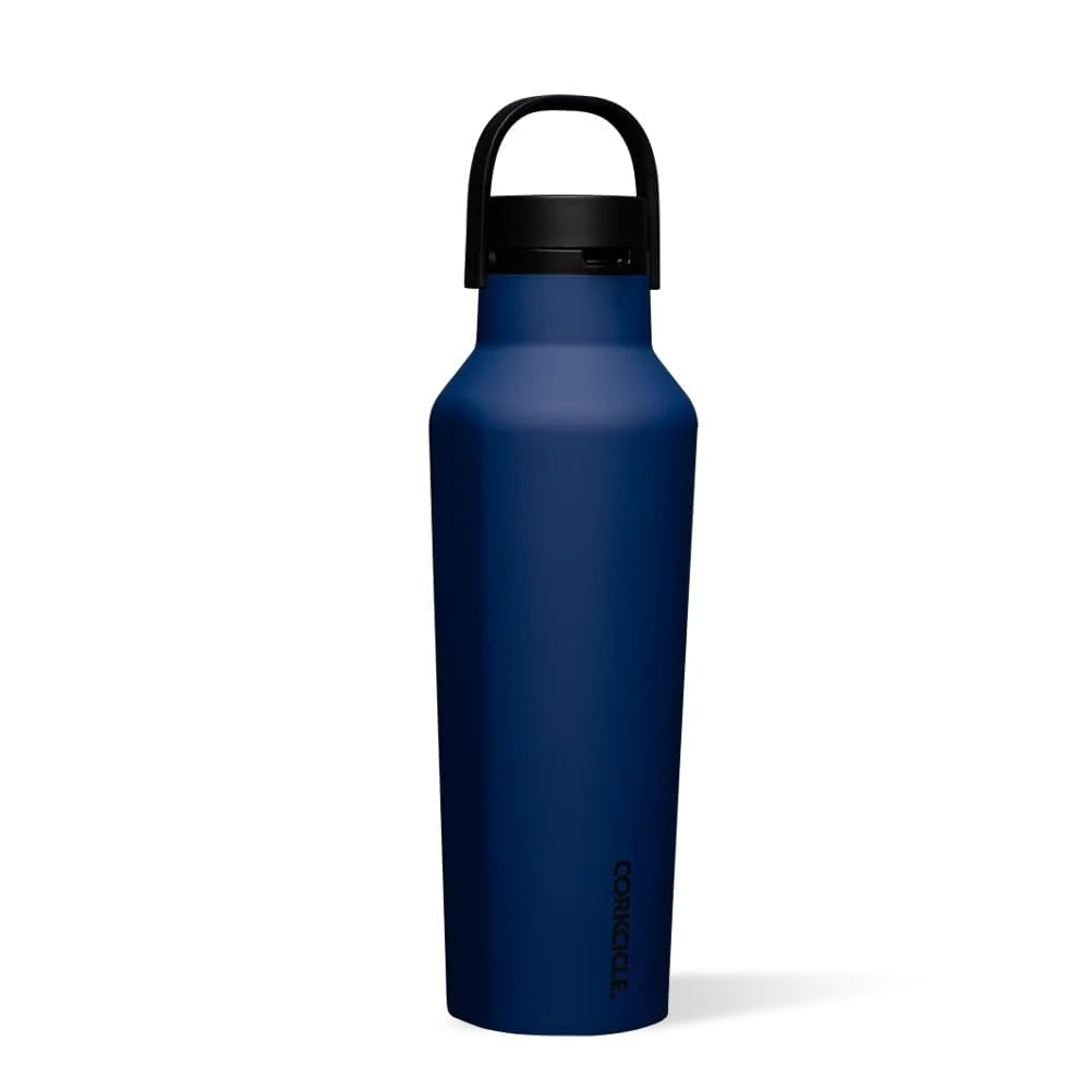 Corkcicle Classic Sport Canteen - Insulated Stainless Steel Water Bottle - Compact & Travel-Friendly - Durable - Dishwasher Safe - BPA Free - Non-Slip Silicone Base - 20 oz - Midnight Navy Image