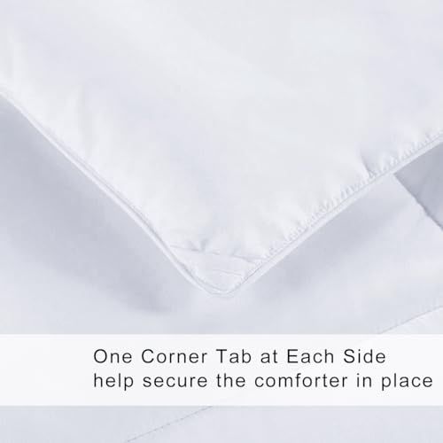 COHOME Queen Size Cooling Comforter, All-Season Quilted Down Alternative Duvet Insert, Luxury Hotel Breathable GentleSoft Comforter with Anti-Clump Tech & 8 Tabs - Reversible - White 88“ x 88” inches