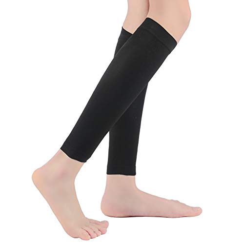 Halsy Women's Footless Compression Socks (20-30mmHg) 2 Pairs Medical Calf Compression Sleeve for Swelling, Shin Splint, Varicose Veins, Edema, Nurses & Maternity