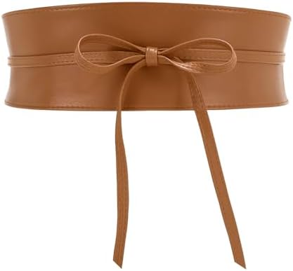 Leather Obi belt for Women Wide Sash Waistband 3 inches 
