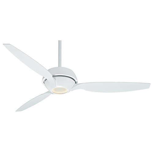 Casablanca 60 Inch Contemporary Ceiling Fan in Snow White with LED Light Kit and Clear Frosted Glass, 3 Blade (Certified Refurbished)