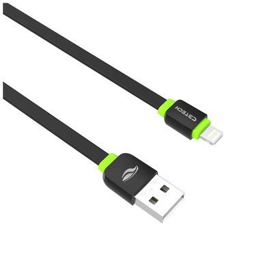 Cabo USB x Lightning C3Tech, 1 metro - Preto/Verde - CB-110BK