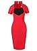 Fantaist Women's 1950s Sweetheart Button Cocktail Party Pinup Vintage Dress