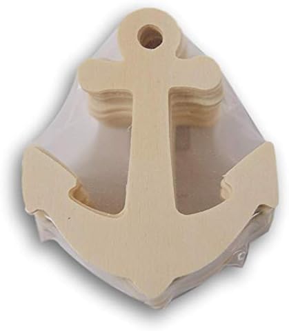 Anchor Wood Cutouts - Miniature Shape Natural Unpainted (3 Inches)- Set of 12