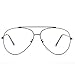 Cyxus Aviator Glasses Stylish Blue Light Blocking Eyeglasses Computer Eyewear Anti Eyestrain Metal Frame Clear Lens Black