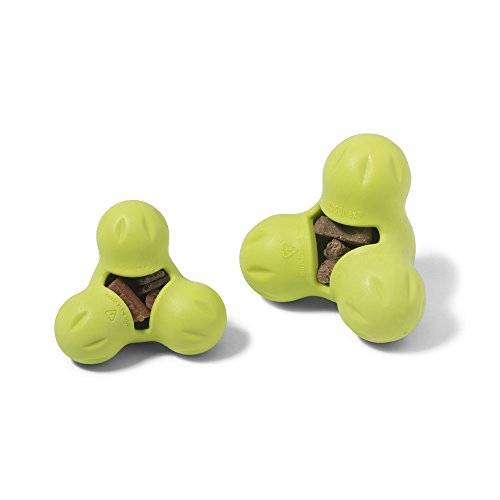 West Paw Zogoflex Tux Interactive Treat Dispensing Dog Chew Toy for Aggressive Chewers, 100% Guaranteed Tough, It Floats!, Made in USA, Small, Granny Smith