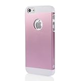 Amplim Slim iPhone SE / 5S / 5 Case: Premium Alloy Anodized Aluminum + PC Hard Case for Apple iPhone SE / iPhone 5S / iPhone 5 - Pink Metal Cover