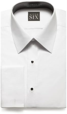 Will Slim Fit Plain Front Tuxedo Shirt By After Six from Dessy Group - White - Size 17.5/34-35