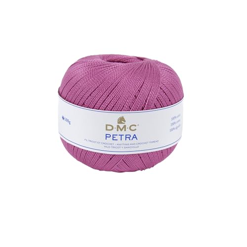 DMC Petra Yarn, 100% Cotton, Hot Pink (53607), Size 5