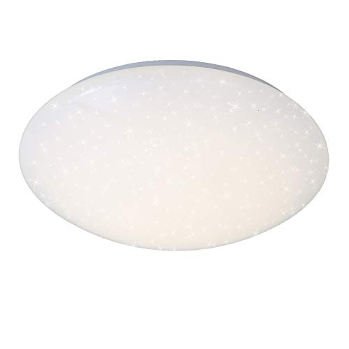 Briloner Leuchten LED Ceiling light with starry decor, ceiling lamp light colour: neutral white, D: 28 cm, 12W, 1200 Lumen, Metal, built-in, 12 W, white, 28 x 28 x 9.5 cm
