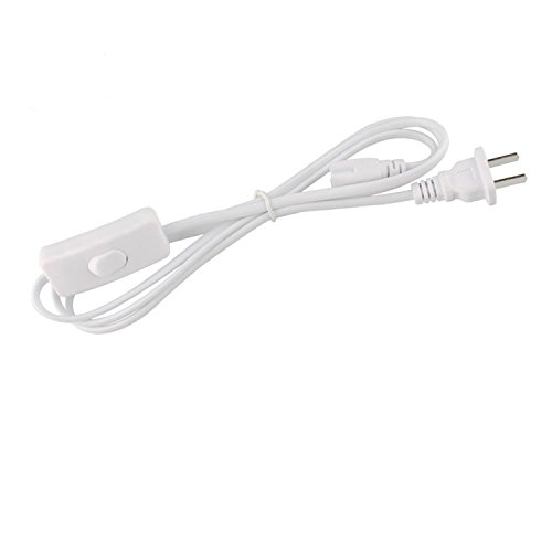 Brillihood T5/T8 6ft Connector Power Cord with on/off Swith US Plug for Integrated LED Light Fixture Extension Cable Wire (4-Pack)