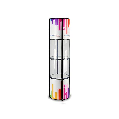 81" Portable Display Case Set 5-Layer Circle Quick Installation Potable Twister Tower Portable Trade Show Counter with Twist and Fold Design- Stand Only (Black)