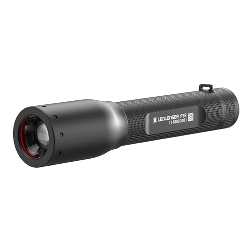 Ledlenser P3R mini Taschenlampe LED, 140 Lumen, fokussierbar, aufladbar, 100m Leuchtweite, bis zu 6h Laufzeit, mit Lithium Akku, inkl. Akku, Ladestation und Handschlaufe