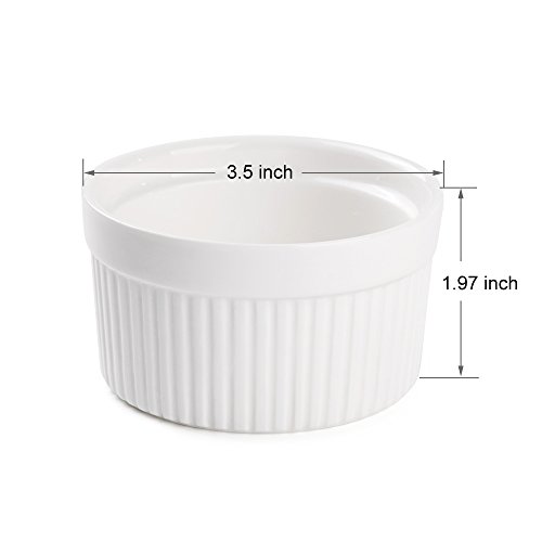 2 Porcelain+Ramekin+Dessert+Souffle+Baking