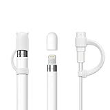 [3-Pack] FRTMA for Apple Pencil Cap / Apple Pencil Devil Cap Holder / Lightning Cable Adapter Tether for iPad Pro Pencil (Ivory White)