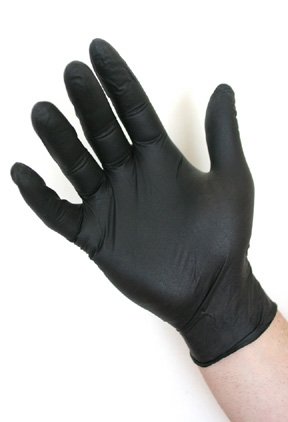 Atlantic Safety Products Black Lighting Powder-Free Disposable Nitrile Gloves - Size Extra-Large, Case of 1000 Gloves