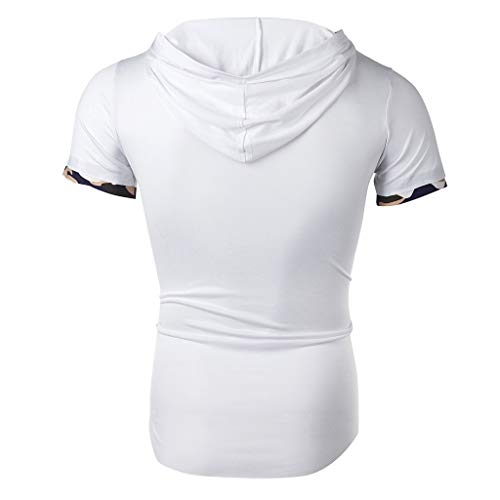 Plus Size Mens Casual Slim Fit Short Sve Hoodie Lightweight Basic Shirt top Blouse Muscle Trend Cool tee