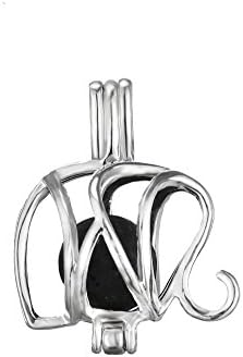 10pcs Hollow Elephant Bead Cage Pendant Locket Silver Plated Bead Cage Perfume Essential Oils Diffusing Locket Pendant Charms (Style#27)