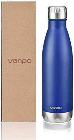 Vanpo 17oz Double Wall Vacuum Insulated Stainless Steel Water Bottle No Sweating, Keeps Your Drink Hot & Cold Perfect for Outdoor Sports Camping Hiking Cycling