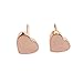 14K Rose Gold Plated Stud Earring, Stainless Steel A Pair with Gift Box, 8mm Heart Earrings RE03