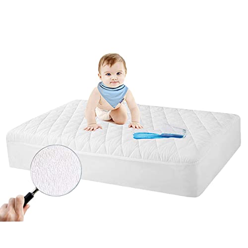 Safe and Sound Crib Mattress Protector (1 Pack), Waterproof Quilted