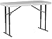Lifetime 80161 4' Commercial Adjustable Height Folding Table Tabletop with Bronze Frame, Almond