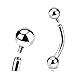 12G, 10G, 8G, 6G, 4G, 2G, 0G, 00G Single Side Internally Threaded Basic Eyebrow Curve Barbell Ring - Sold Individually (8G, L: 1/2