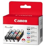 Canon 2946B004 (CLI-221) Ink, 4/Pack, Tri-Color