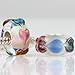 Heart Linked to Heart Charm 925 Sterling Silver Core Flower Glass Charms