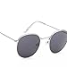 Small Round Vintage Mirror Lenses UV Protection Unisex Sunglasses by HMIAO (Silver Frame, Black) ...