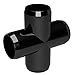 FORMUFIT F001CRX-BK-4 Cross PVC Fitting, Furniture Grade, 1