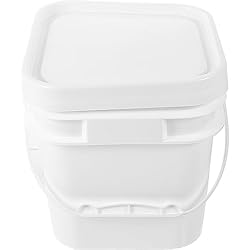 Alipis Paint Bucket with Lid 1 Gallon White Plastic